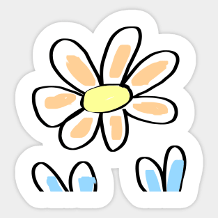 Yellow flower sunflower art design Sticker